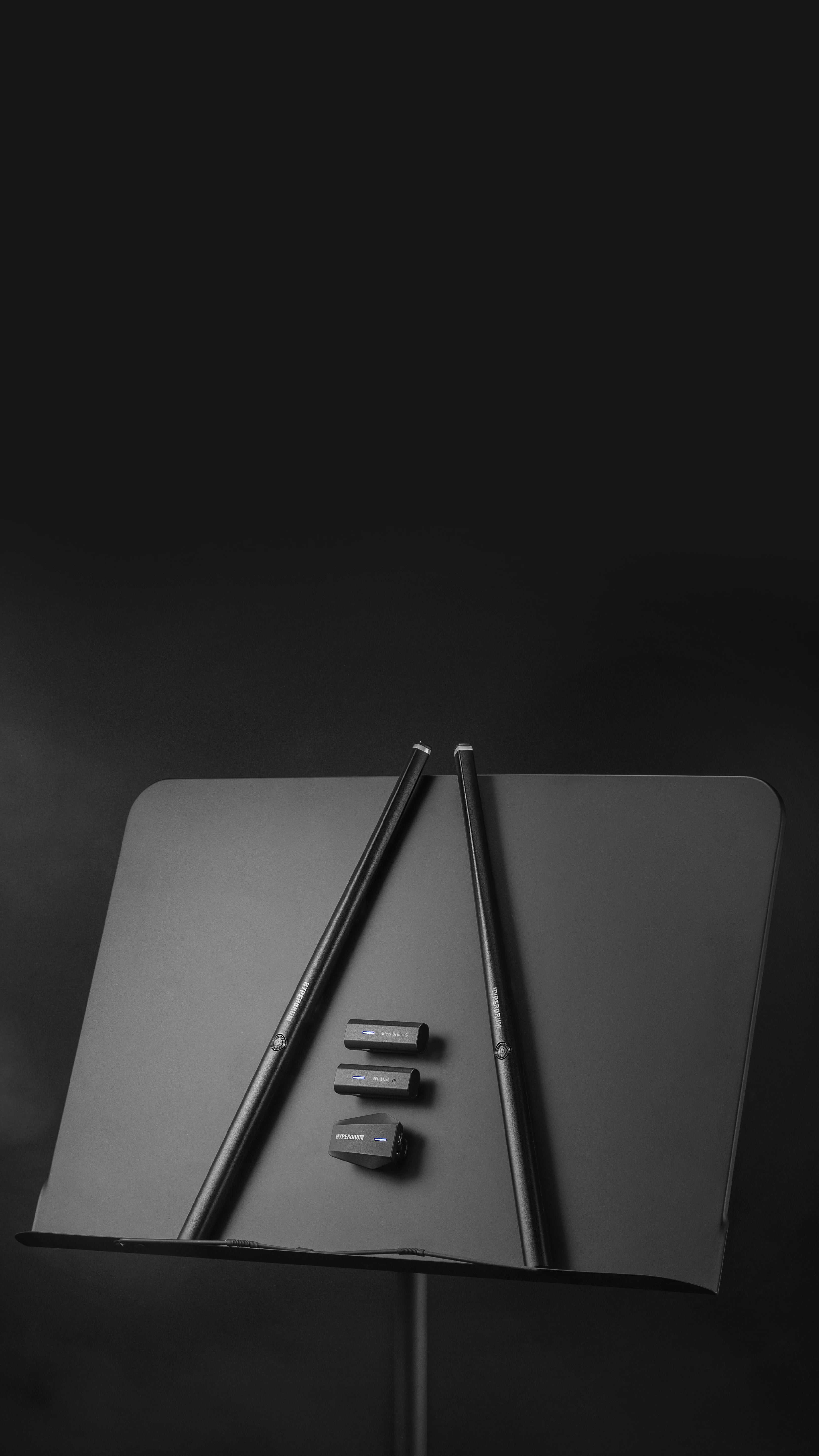 HyperDrum portable virtual drum set hero banner with product image 