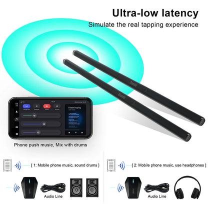 
HyperDrum portable drum set with under-20ms latency for living-room practice