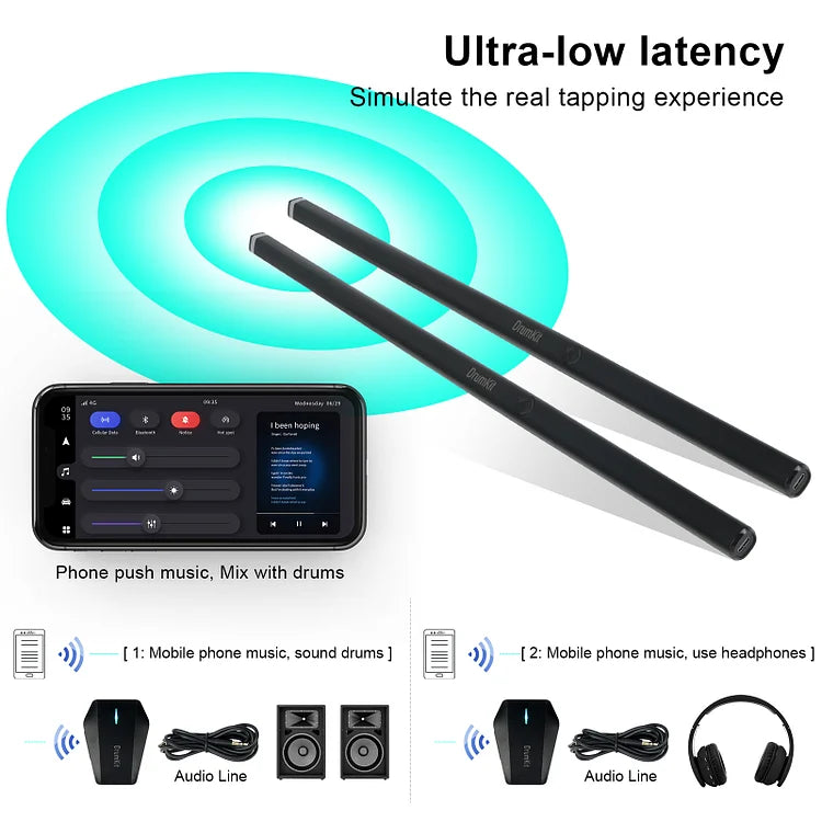 HyperDrum portable drum set with ultra-low latency for quiet practice